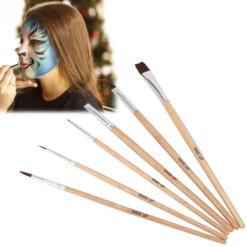 6 teiliges Kunstöl Pinsel Set, Halloween Gesichts Make up Pinsel Körper Make up Malpinsel, Aquarell Pinsel für Anfänger Hobbymales und Experten von yuytee