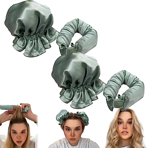 2 Stück Heatless Curling Hat, Heatless-Hair Curler Overnight Curls, Heatless Buns Curling Rod Headband To Sleep In, Curls DIY Hair Styling Curling Rod for Long Medium Hair Mädchen Frauen (C) von yuyuanDO