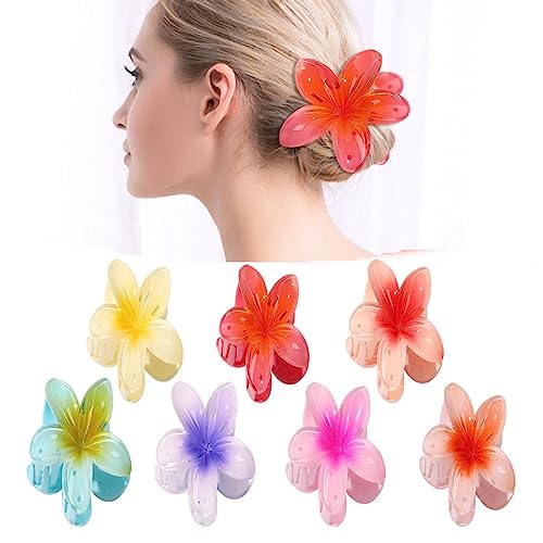 7Stück Blumen Haarspangen,Haarklammern für Frauen Damen, Blumen Haarspangen Haarklammer, Haarspiralen Clip Dekorative, Rutschfeste Kunststoff Blumen Haarspangen für Mädchen Frauen Party Urlaub (A) von yuyuanDO