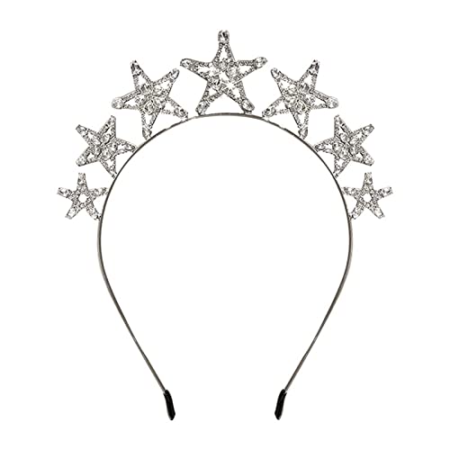 Strass Haarband Kopfschmuck, Glitzernde Stern Kopfschmuck, Stirnband Damen Haarreifen, Mädchen Kreative Party Stirnbänder, Hochzeit Foto Requisite Kopfschmuck für Frauen und Mädchen (A) von yuyuanDO