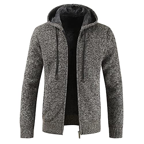 yuyungongsi Hoodie Herren Strickjacke Herren Zip Pullover Sweatjacke Herren Kapuzenjacke Kapuzenpullover Hoodie hHerren Schwarz Grau Winter Outdoor Herren Hoodie Herren Kapuzenjacke von yuyungongsi