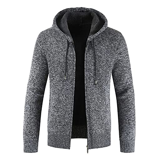 yuyungongsi Hoodie Herren Strickjacke Herren Zip Pullover Sweatjacke Herren Kapuzenjacke Kapuzenpullover Hoodie hHerren Schwarz Grau Winter Outdoor Herren Hoodie Herren Kapuzenjacke von yuyungongsi