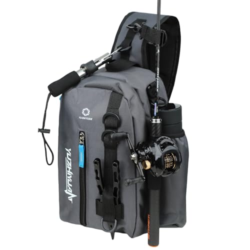 yuzhiyuan Angeltasche mit Rutenhalter, tragbar & leicht, Angelausrüstungstasche, passend für Tackle Boxen & Ausrüstung, Angelgeschenke für Männer von yuzhiyuan