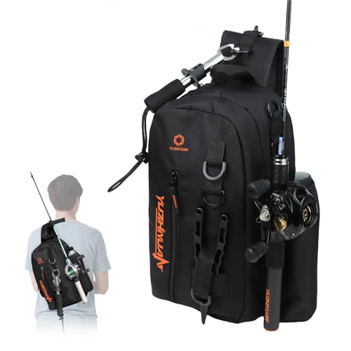 yuzhiyuan Angeltasche mit Rutenhalter, tragbar & leicht, Angeltasche - passend für Tackle Boxen & Ausrüstung, Angelgeschenke für Männer von yuzhiyuan