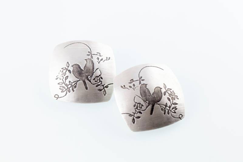 Ohrstecker „Vogelpaar No.2" von yvedesign