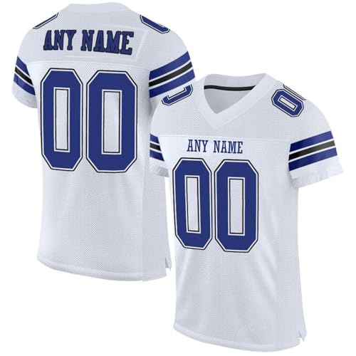 Personalisiert American Football Trikot Spieltrikots mit Name Nummer Logo Personalisierte Trikot T-Shirt für Kinder Erwachsene Junge Mädchen Herrn Damen von ywkiyrs