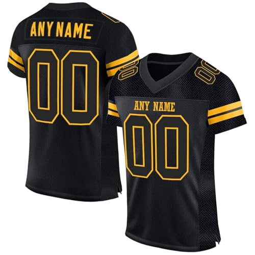 Personalisiert American Football Trikot Spieltrikots mit Name Nummer Logo Personalisierte Trikot T-Shirt für Kinder Erwachsene Junge Mädchen Herrn Damen von ywkiyrs