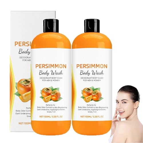 Persimmon Fresh Duschgel für Damen und Herren–Natürliches Deodorant zur Kontrolle von Körpergerüchen,tiefenreinigend und feuchtigkeitsspendend,sanfter Inhaltsstoff aus Persimmon-Extraktionsöl (2pcs) von yxcully