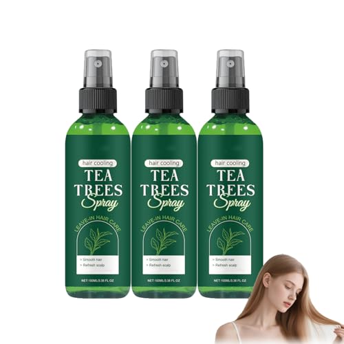 Tea Tree Leave-In Conditioner Spray – Feuchtigkeitsspendendes Spray für krauses Haar und Schuppenlinderung, natürlich und erfrischend für Haar und Haut,leicht und nicht fettend (2pcs) von yxcully