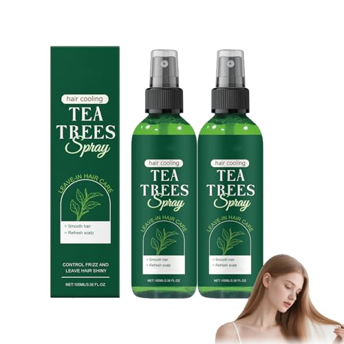 Tea Tree Leave-In Conditioner Spray – Feuchtigkeitsspendendes Spray für krauses Haar und Schuppenlinderung, natürlich und erfrischend für Haar und Haut,leicht und nicht fettend (3pcs) von yxcully