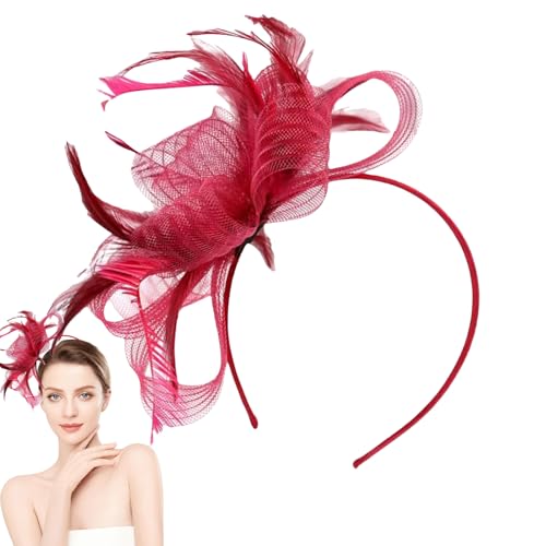 yybng Federkopfschmuck | Retro Kopfbedeckung | Hut Netzhaarschmuck Haaraccessoires für Hochzeiten Frauen Gesellschaftsveranstaltungen Afternoon Tea Festivals Täglicher Gebrauch Hausgebrauch von yybng