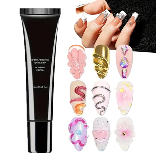 yybng Modelliergel Für Nägel,15ml 3D Nageldesign Gel Modellierkleber - Schönheitspflegeprodukte für Strasssteine Aufkleber Dekoration Skulptur Zuhause Party Charm Salon Tägliche Anwendung und Urlaub von yybng