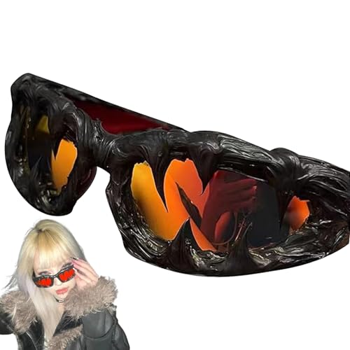 yybng Originelle Brille,Lustige Brillen Für Erwachsene - UV400 Schutz Cooler Dunkler Style Für Cosplay Fest Damen Herren Jugendliche von yybng