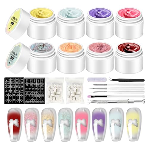 yybng Patting Gel Nagellack - Verlauf-Für Künstlerische Nagelgestaltung - 8-Farben Palette Maniküre Lack Für Frauen Mädchen von yybng