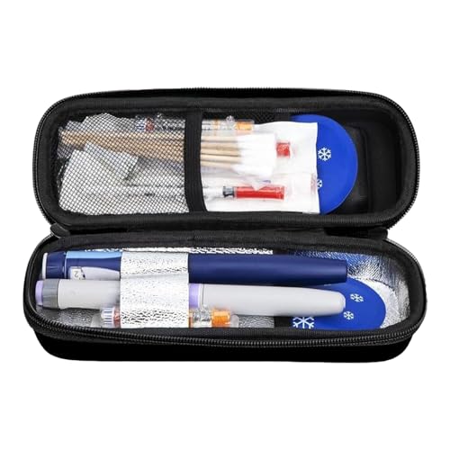 yybng Thermo Medikamenten Reisetasche - Temperaturgekühlte Aufbewahrungsbox Für Arzneimittel - Organisierter Kühlbehälter Mit Temperaturdisplay Für Transport Flugzeug Klinik Alltag Draußen Auto von yybng