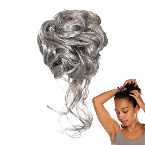 yybng Unordentlicher Dutt Haarklammer,Lockig Gewellte Dutt Haarstücke Für Damen - Hochsteckfrisur Extensions mit Volumen Stil Klammer Pferdeschwanz Halter für Damen von yybng