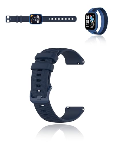 yystao Armband für BIGGERFIVE Kids Smart Watch 1.8", Silikon Uhrenarmband Kompatibel mit BIGGERFIVE SmartWatch 1.8", Hautfreundlich Smartwatch Ersatzband 22MM (Blau) von yystao