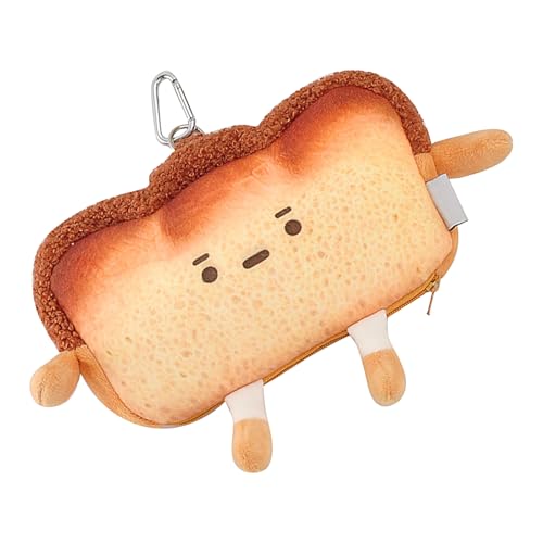 Brotgeldbörse, Brotgeldbeutel - Toast-Geldhalter Mit Reißverschluss | Taschenanhänger, Kleine Münztasche, Plüsch-Geldbörse Für Kreditkartenschlüssel, Headset, Lippenstift von yztju