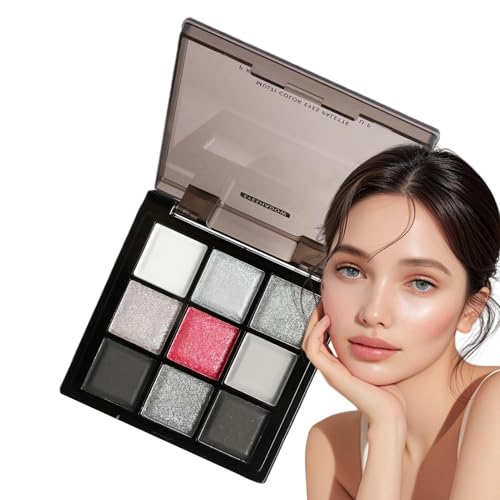 Dunkelgrau Schimmer Lidschatten, dunkle Make -up -Palette - Smokey light weight -Make -up -Palette mit Schimmer Matte,Mischbare 9 Farben, hohe pigmentierte, langlebige für Mitternacht von yztju