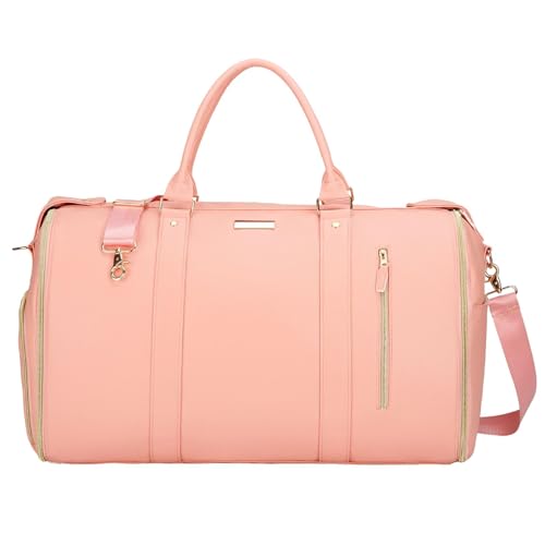 Faltbare Duffle-Tasche – leichtes Reise-Handgepäck, große packbare Turnbeutel | Wasserdichter Sportduffel, erweiterbare Wochenend-Tasche, kompakte Gepäcktasche für Übernachtungsreisen, Cam, Pink, Se von yztju