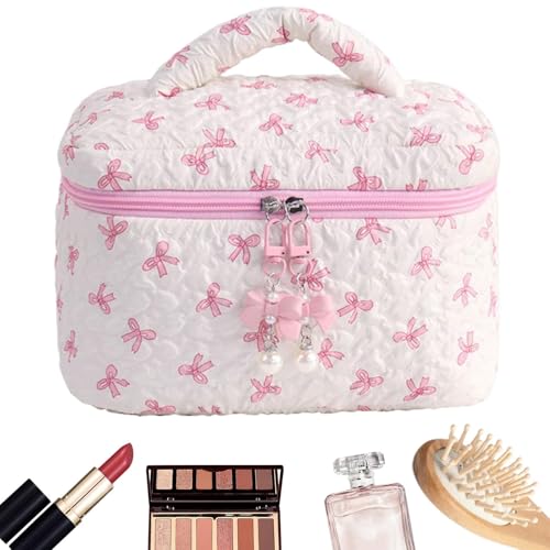SPECH FLORAL – Niedliche Reißverschlusstasche für Mädchen, kleine Reise-Kosmetiktasche | Tragbarer Toilettenorganisator mit Blumendruck, wasserdichtes Stifteetui, Kade, Pink, Se référer au descriptif, von yztju