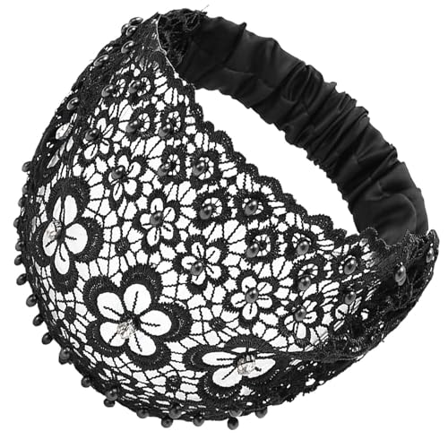 Vintage Lace Pearl Stirnband - Chick Brauthaarstück, komplizierte Spitzenperlendetails | Vielseitig bequemes Haarzubehör perfekt für Brautjungfern, Proms und besondere Veranstaltungen, Hochzeitshaarba von yztju