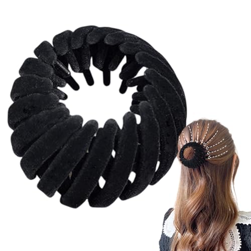 Vogelnest Magische Haarspange, Lazy Birds Nest Teller Haarnadel,Pferdeschwanzhalter-Brötchenmacher -weichem Samtmaterial Haarspangen, erweiterbare Nestplatte, Haarnadel-Haarschmuck für Frauen von yztju