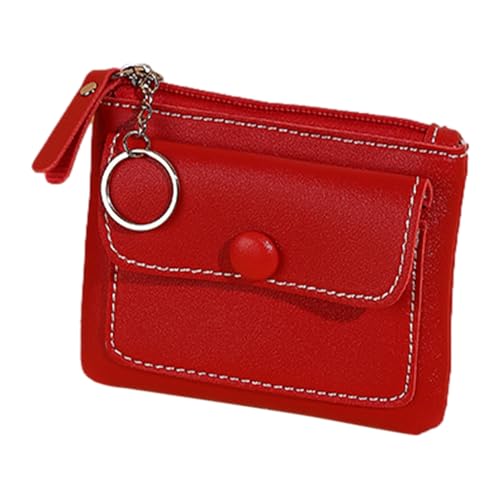 yztju Kreditkartenetuis für Damen | Kleine Geldbörsen mit Vordertasche, PU – leicht, modische Mädchen-Geldbörse, winziges Bargeldfach mit Reißverschluss, Kartenhalter, einfarbige Geldbörse für Damen von yztju