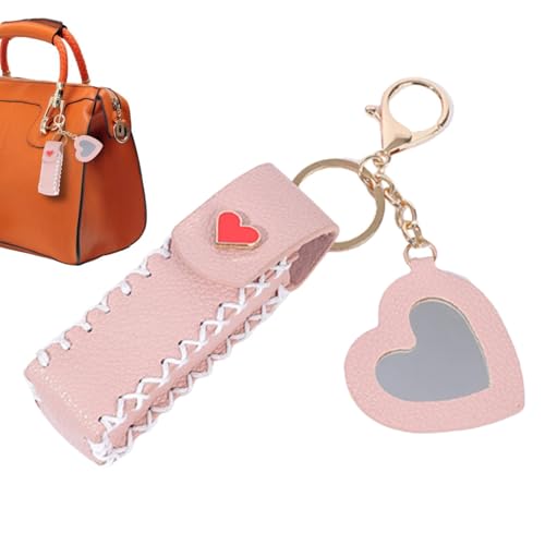 yztju Schlüsselanhänger Lippenbalsamhalter | Tragbarer Lippenbalsamhalter, wasserdichte Lippenstifttasche, kompaktes Etui für Lippenstift für Frauen auf Reisen im Freien, Pink, Se référer au von yztju