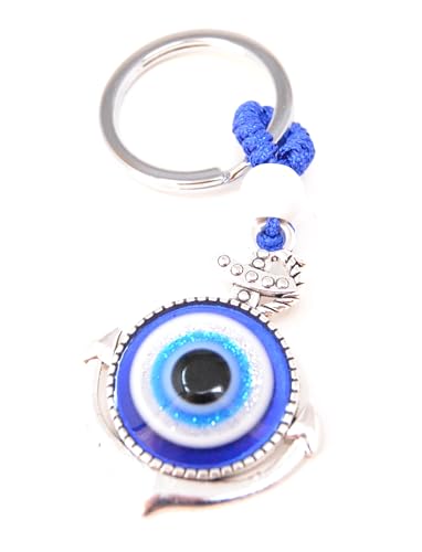 z1 Silber-Schlüsselanhänger. Das böse Auge Haram. Khamsa. 11 cm x 4 cm Schutz vor Flüchen und bösen Menschen. Mediterranes Arabisch. Spirituelle Verteidigung. Magisches Auge. Böse Hand, Gold, L von z1