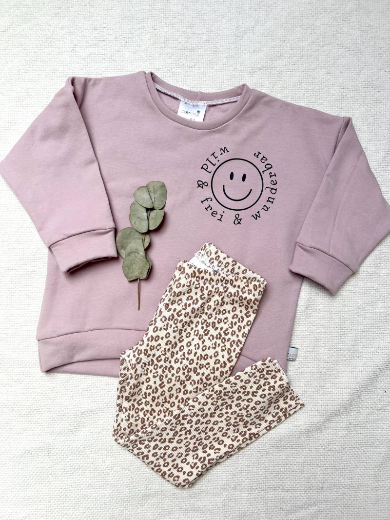Baumwoll-Sweater Für Kinder | Smiley-Print Wild, Frei & Wunderbar Unisex, Kinderkleidung, Langlebig I Größe Wählbar von zARTrosaDesign