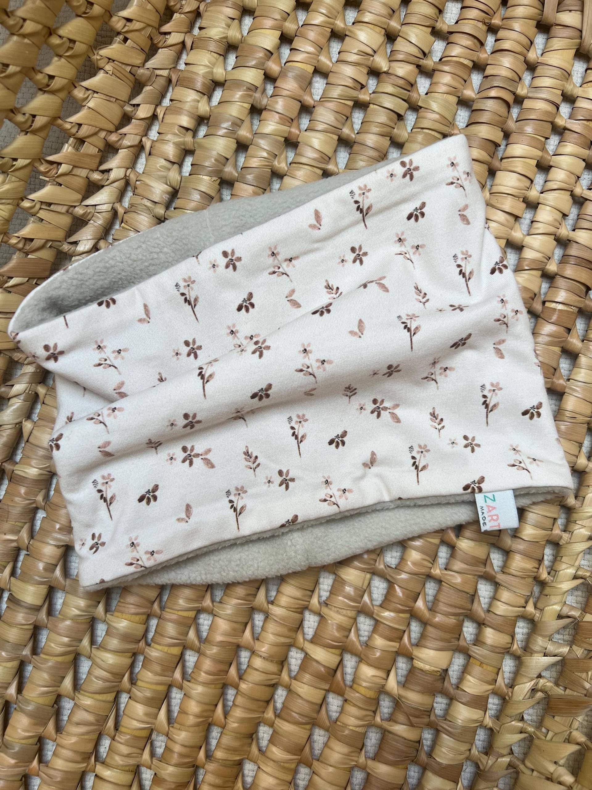 Winterloop Kids I Fleece Loop Kinder-Loopschal Blumenmotiv von zARTrosaDesign