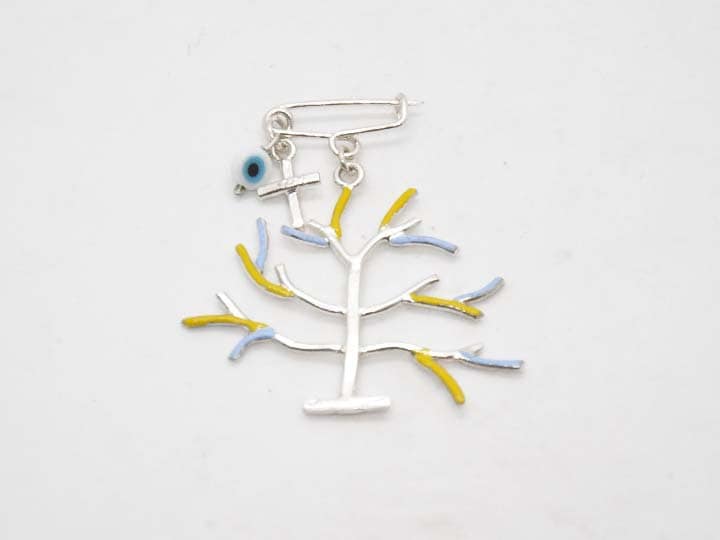 Leben Baum Brosche, Silber 925, Wäscheklammer, Bunt, Baby-Dusche-Geschenk, Märchen-Schmuck, Neugeborene Geschenk, Viel Glück Geschenk von zOOzART