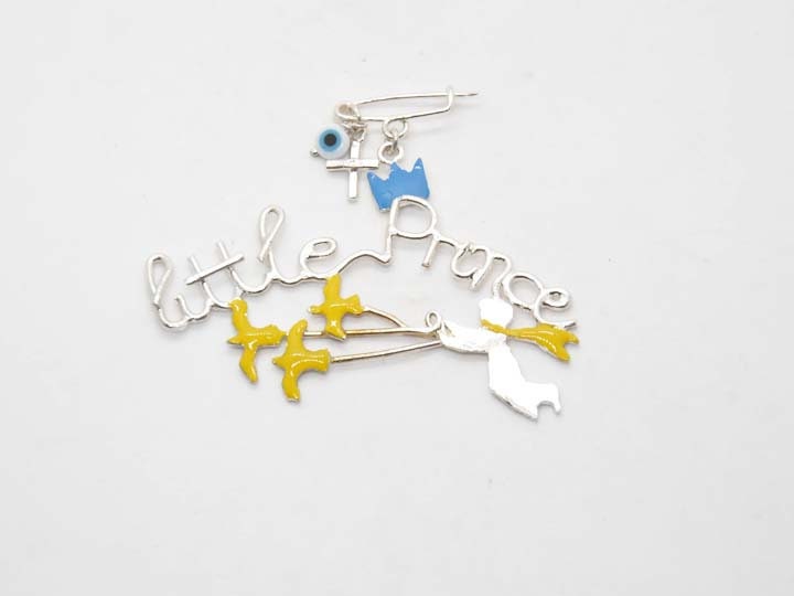 Silber 925 Baby Junge Mit Kleinem Prinzen Pin, Blau. Baby-Dusche-Geschenk. Taufgeschenkidee. Mutter Zum Geschenk Sein. Geschenkidee Der Patin von zOOzART
