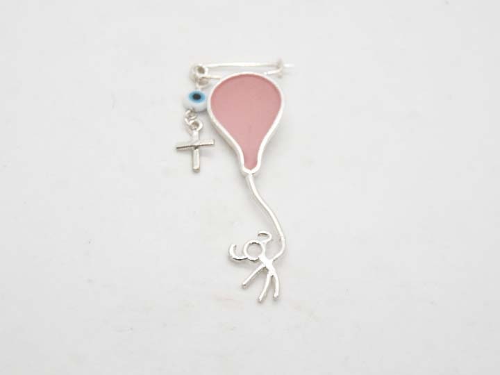 Silber 925 Babymädchen Oder Jungen Mit Ballon Pin, Rosa-Blau. Baby-Dusche-Geschenk. Taufe-Geschenk-Idee. Mutter Geschenk Sein. Patin Geschenk-Idee von zOOzART
