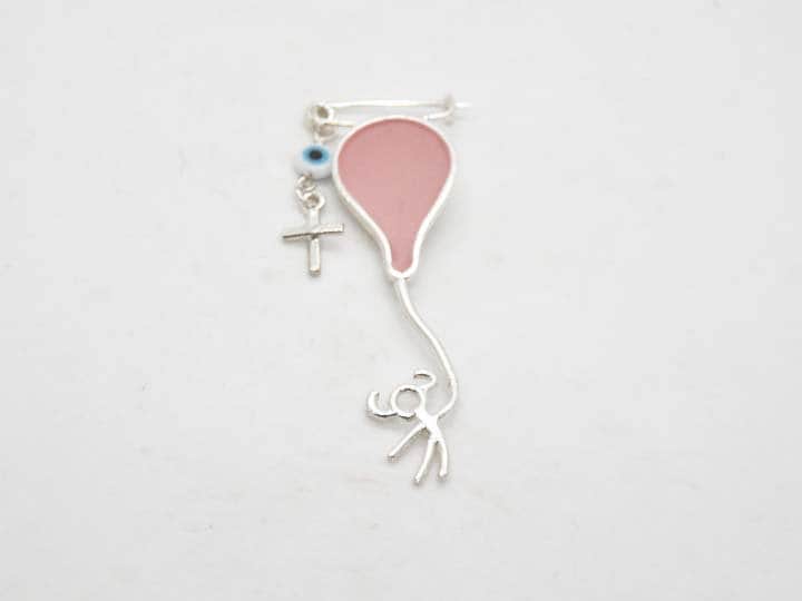 Silber 925 Babymädchen Oder Jungen Mit Ballon Pin, Rosa-Blau. Baby-Dusche-Geschenk. Taufe-Geschenk-Idee. Mutter Geschenk Sein. Patin Geschenk-Idee von zOOzART