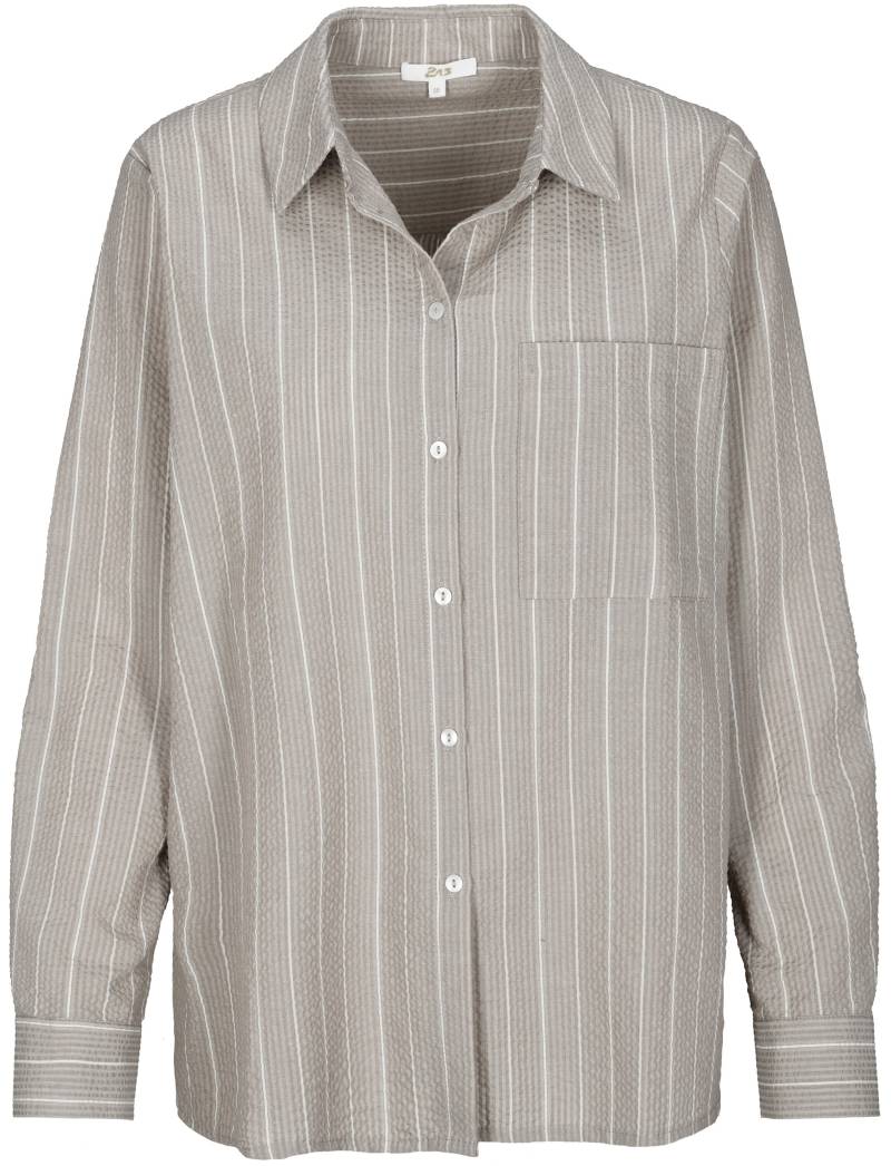 zab company - Da. Bluse, Streifen, 1/1 Arm taupe streifen - Gr. - 42 von zab company