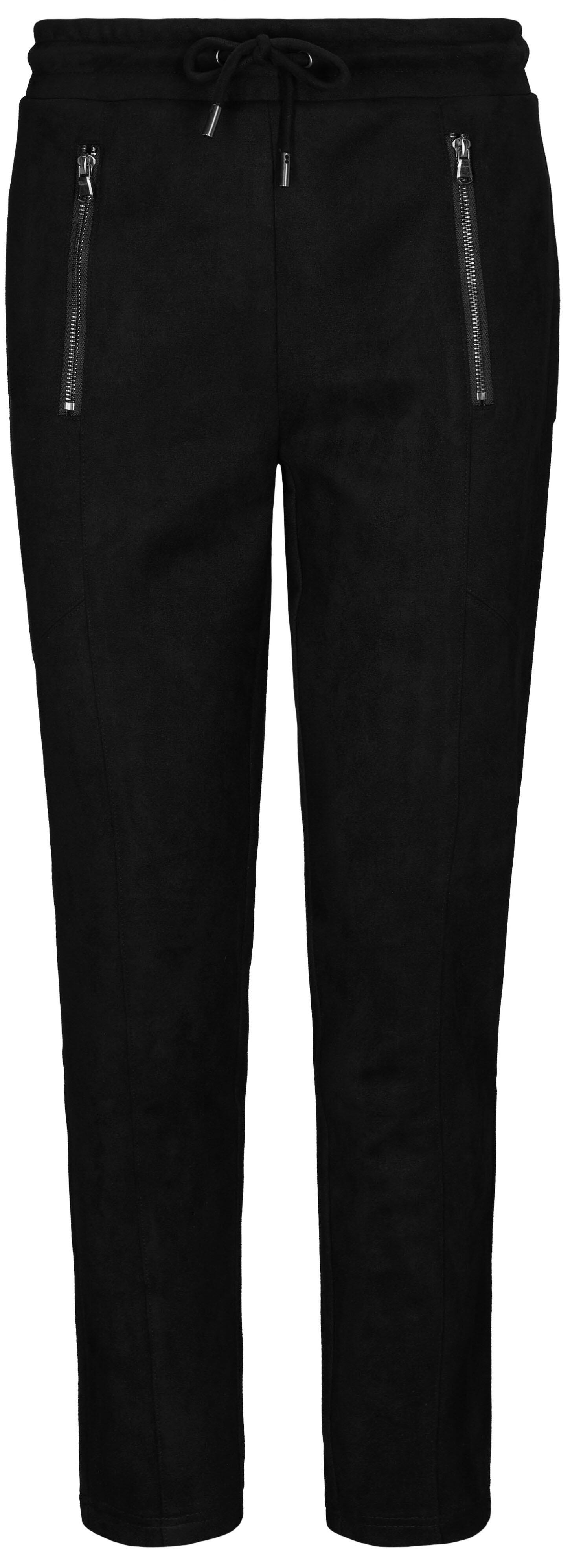 zab company - Da. Kunstlederhose, Velour deep black - Gr. - 48 von zab company