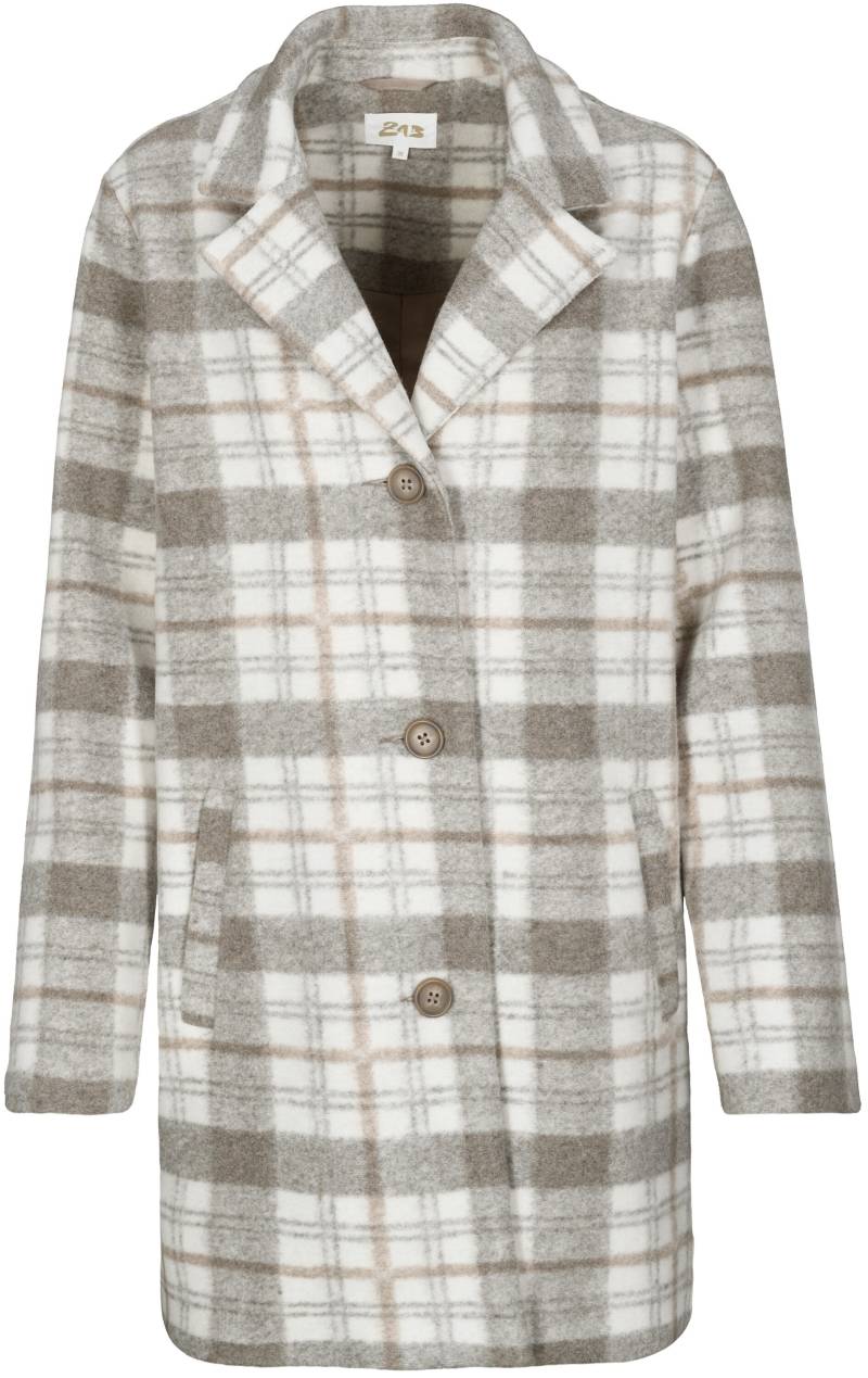 zab company - Da. Mantel, Wolloptik taupe-offwhite - Gr. - 48 von zab company