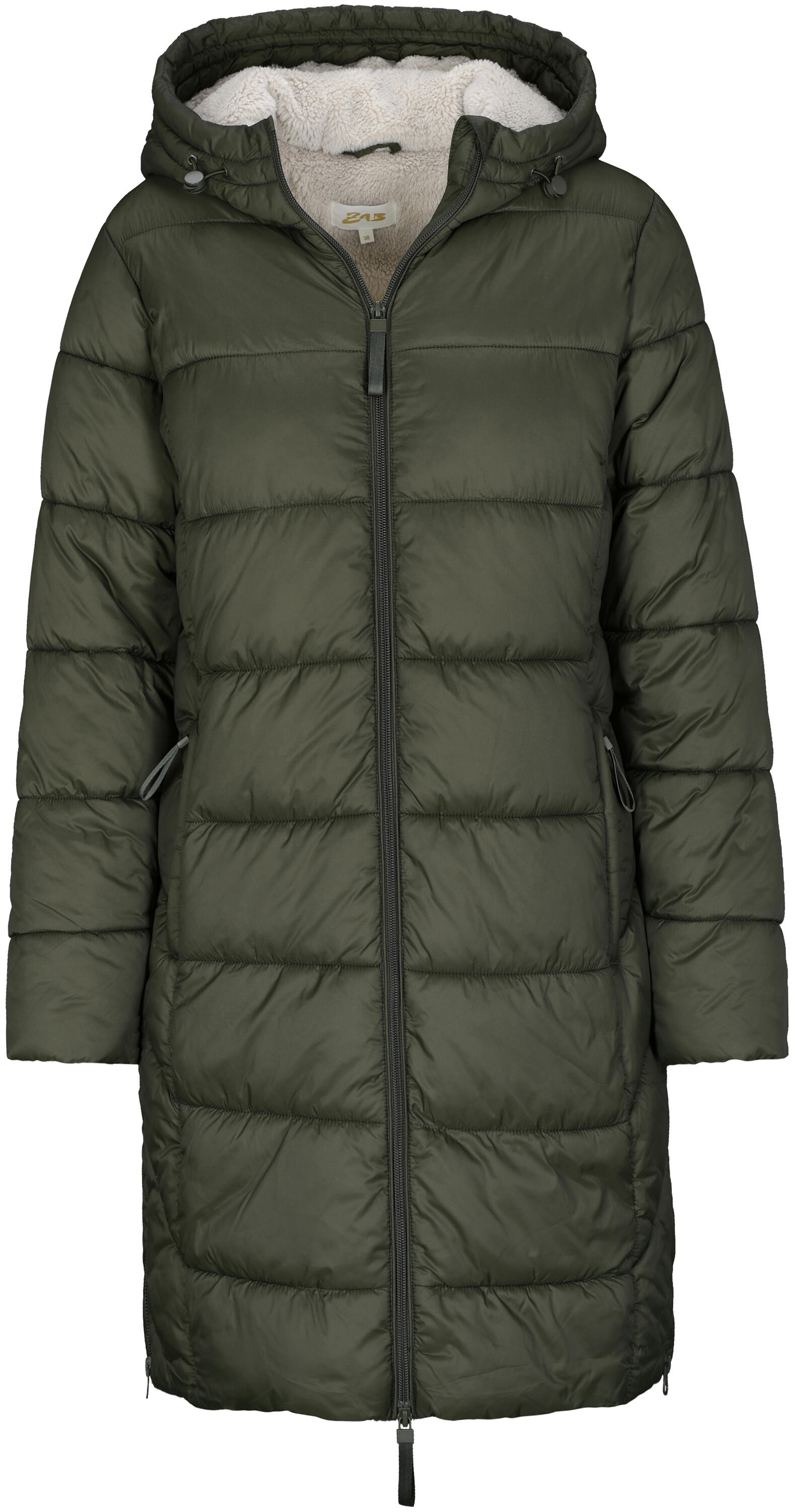 zab company - Da. Mantel mit Teddyfell tanne - Gr. - 38 von zab company