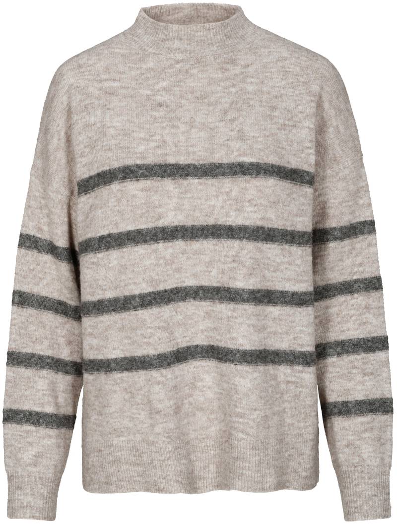 zab company - Da. Pullover, Stehkragen taupe mel. streifen - Gr. - XL von zab company