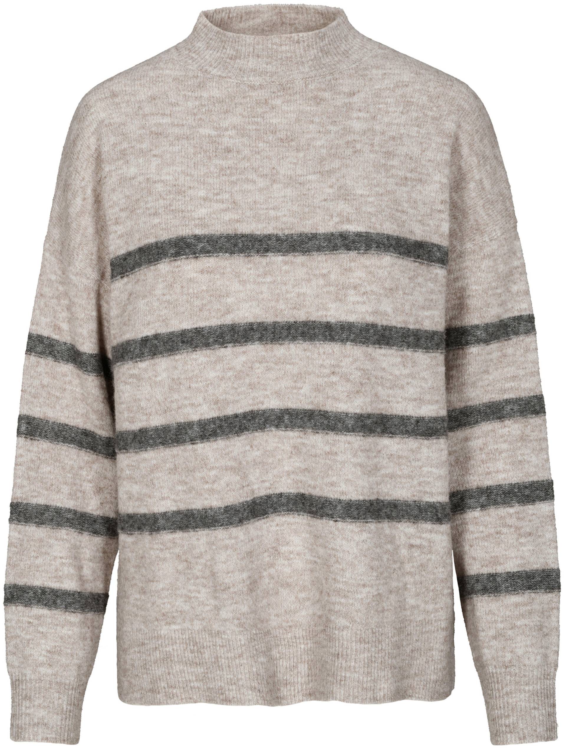 zab company - Da. Pullover, Stehkragen taupe mel. streifen - Gr. - XXL von zab company