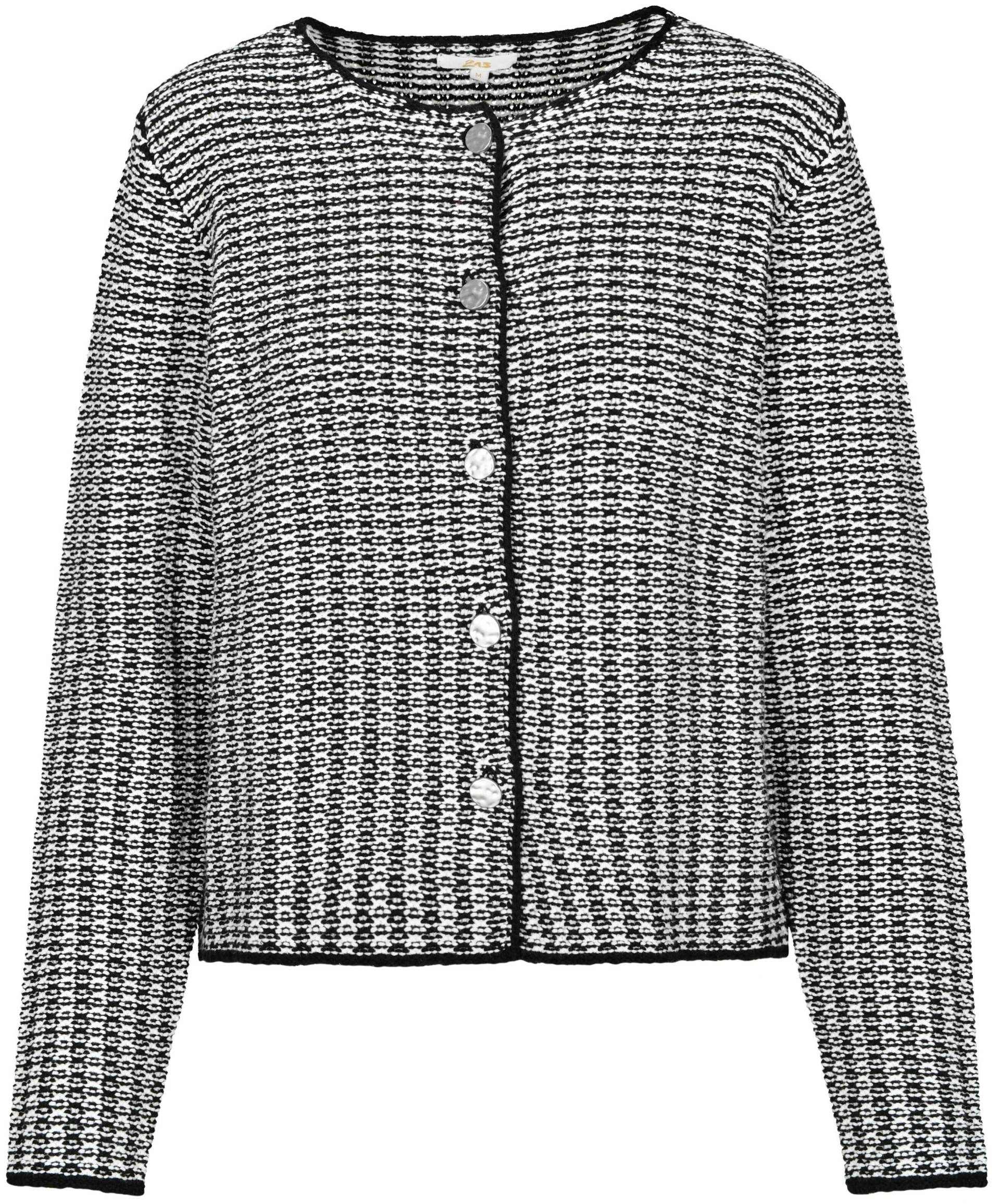 zab company - Da. Strickjacke, Struktur schwarz/offwhite - Gr. - S von zab company