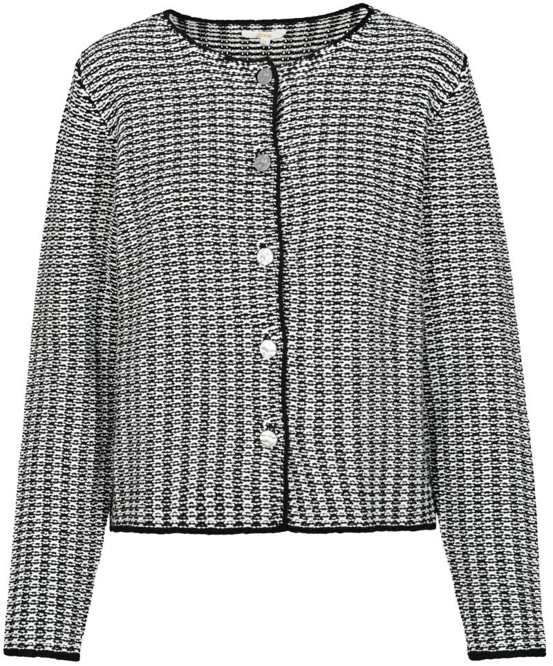 zab company - Da. Strickjacke, Struktur schwarz/offwhite - Gr. - XL von zab company