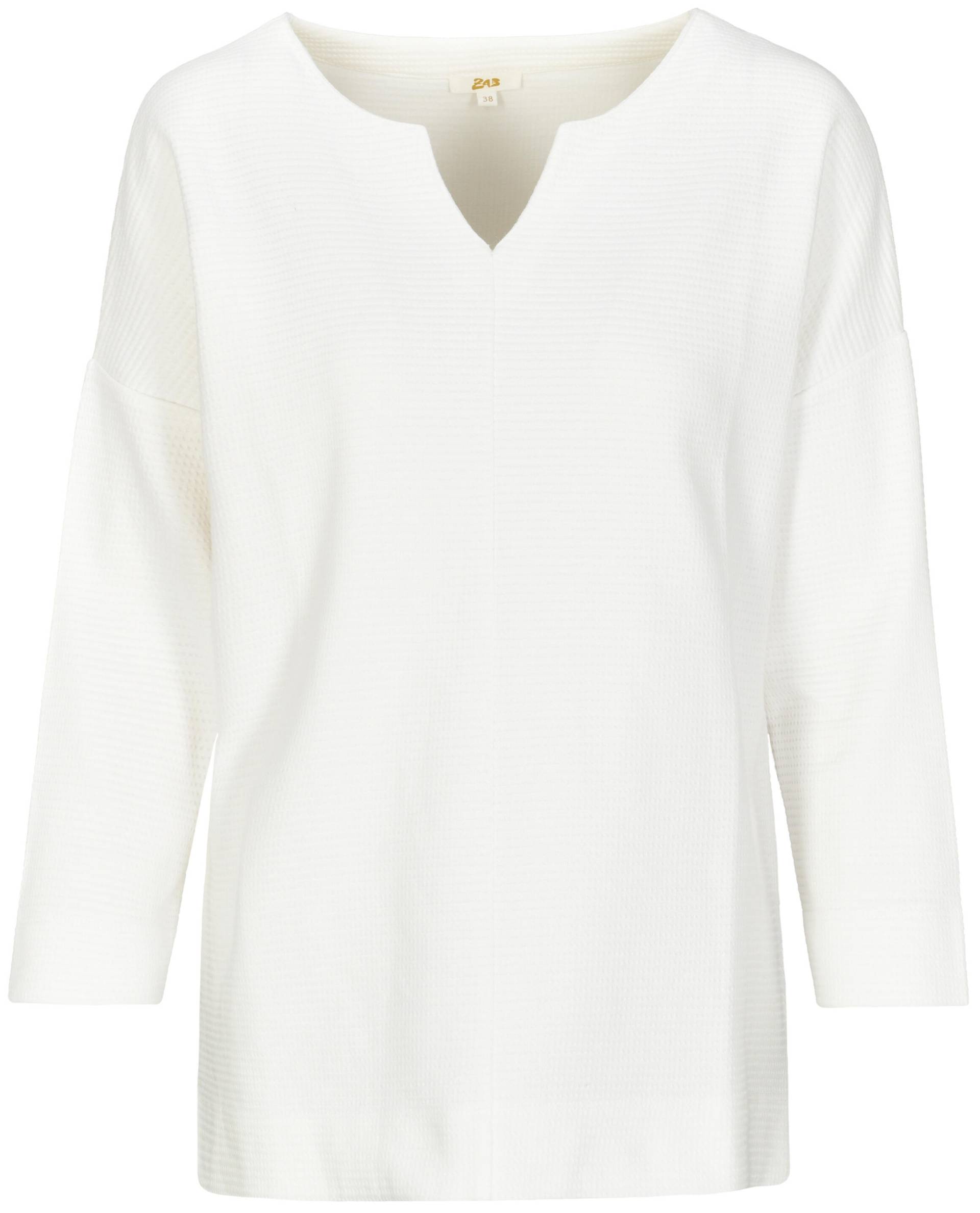zab company - Da. Struktur-Shirt, 3/4 Arm offwhite - Gr. - 46 von zab company