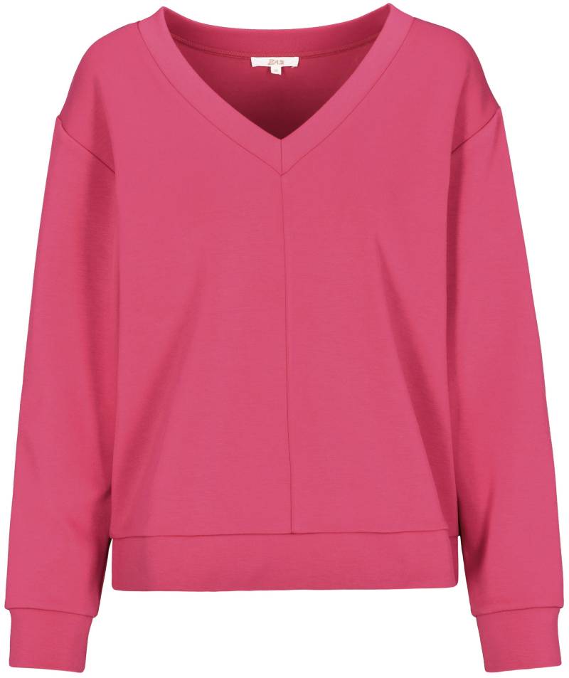 zab company - Da. Sweatshirt, V-Ausschnitt fuchsia - Gr. - 48 von zab company