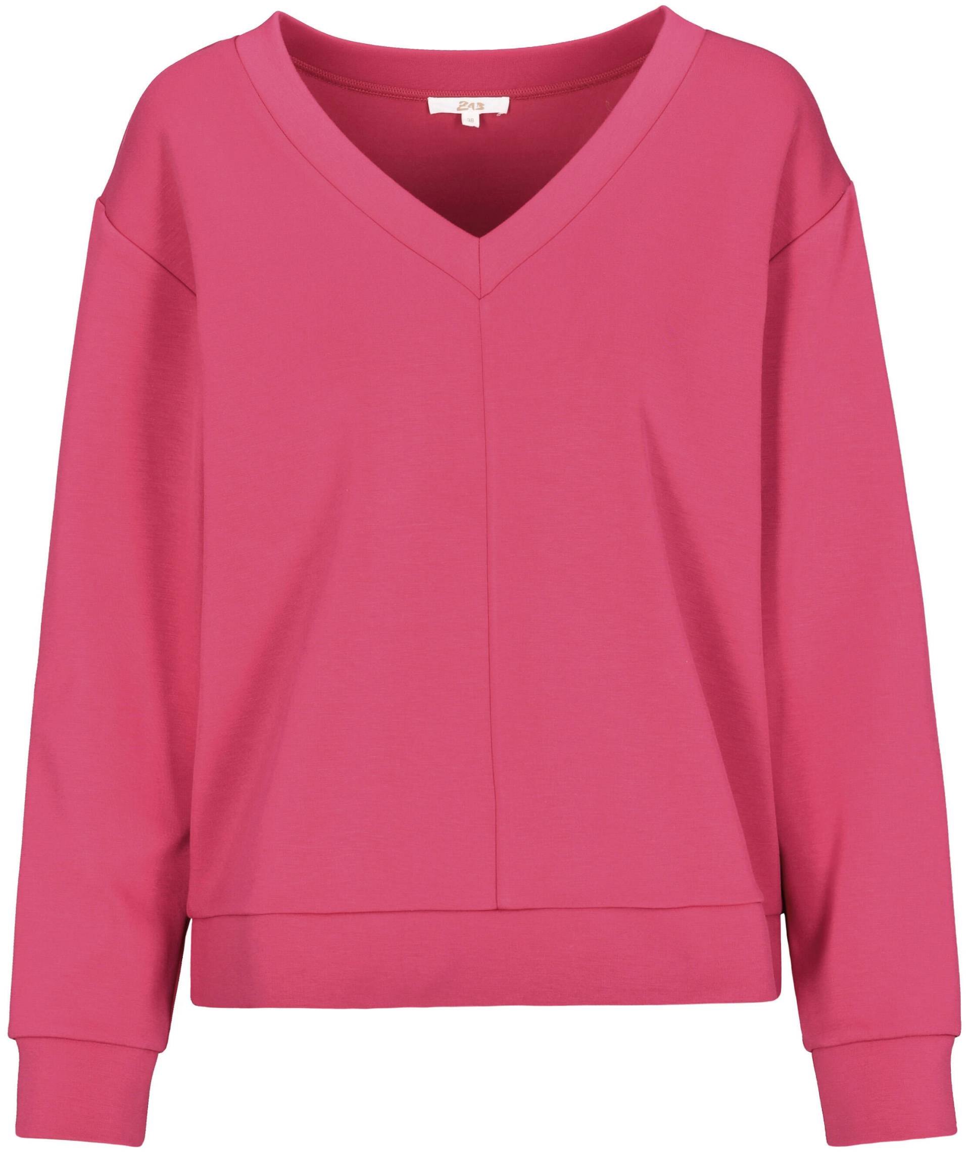 zab company - Da. Sweatshirt, V-Ausschnitt fuchsia - Gr. - 50 von zab company