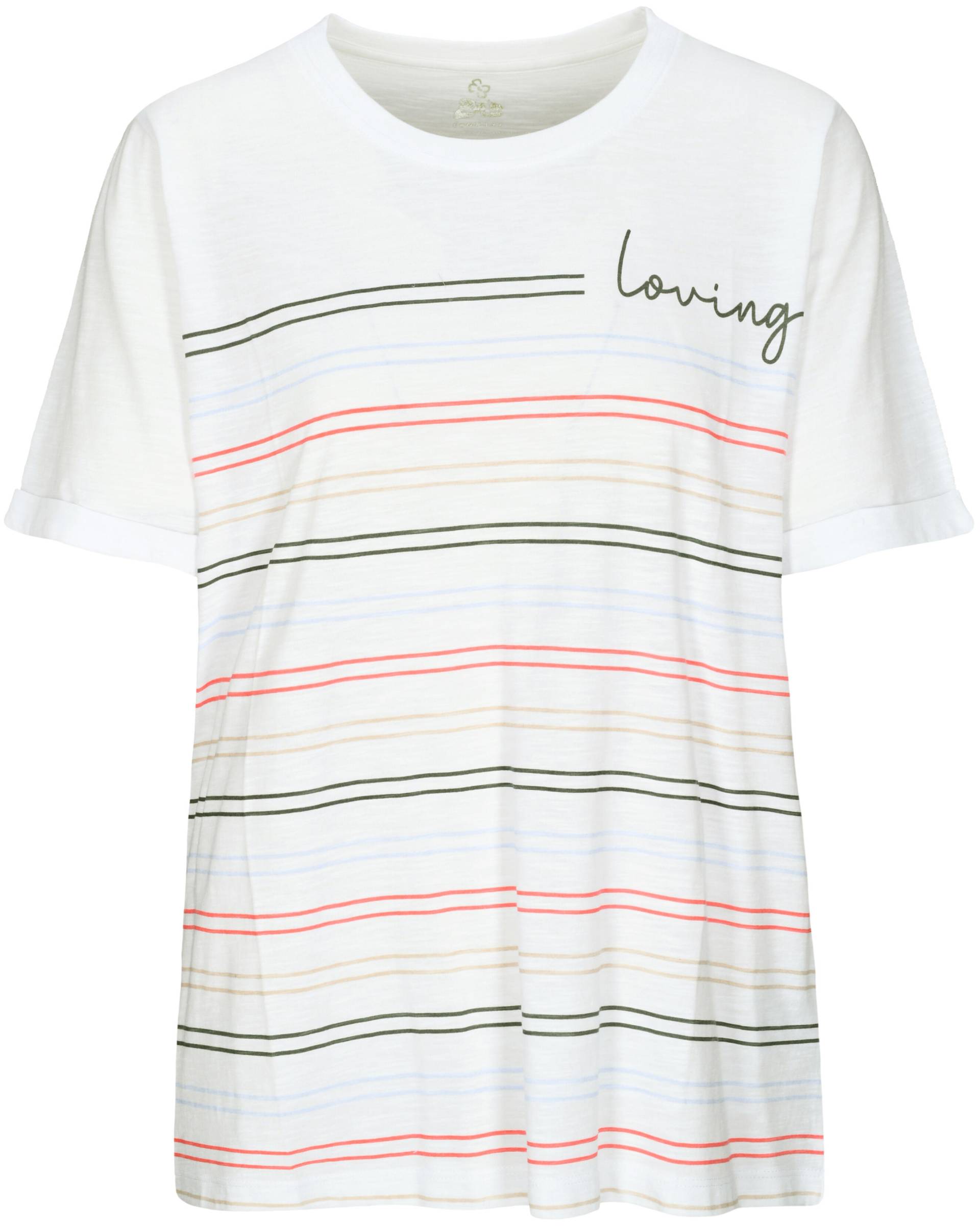 zab company - Da.-T.-Shirt, Ringel, 1/2 Arm weiss streifen - Gr. - 38 von zab company