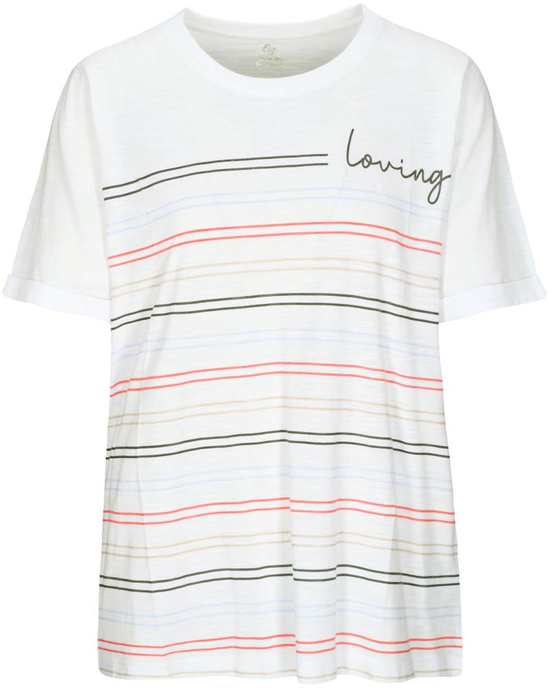 zab company - Da.-T.-Shirt, Ringel, 1/2 Arm weiss streifen - Gr. - 48 von zab company