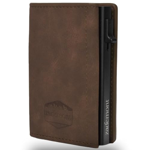 zademont Geldbörse Herren mit Münzfach | Portmonee | Slim Wallet mit Kartenetui | Geldbeutel zum Verschenken | Elegante Brieftasche (Dark Brown) von zademont
